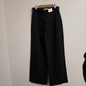 Abercrombie & Fitch Women's Black Wide-Leg Trousers